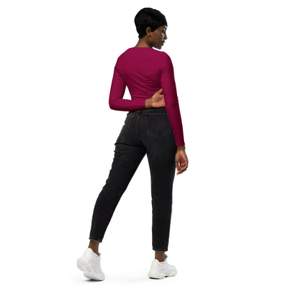 burgundy-long-sleeve-damen-crop-top-long-sleeve-crop-top-jlr-design-4 - JLR Design