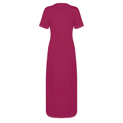 burgundy-short-sleeve-long-dress-long-dress-jlr-design-4 - JLR Design