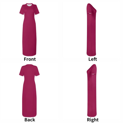 burgundy-short-sleeve-long-dress-long-dress-jlr-design-7 - JLR Design