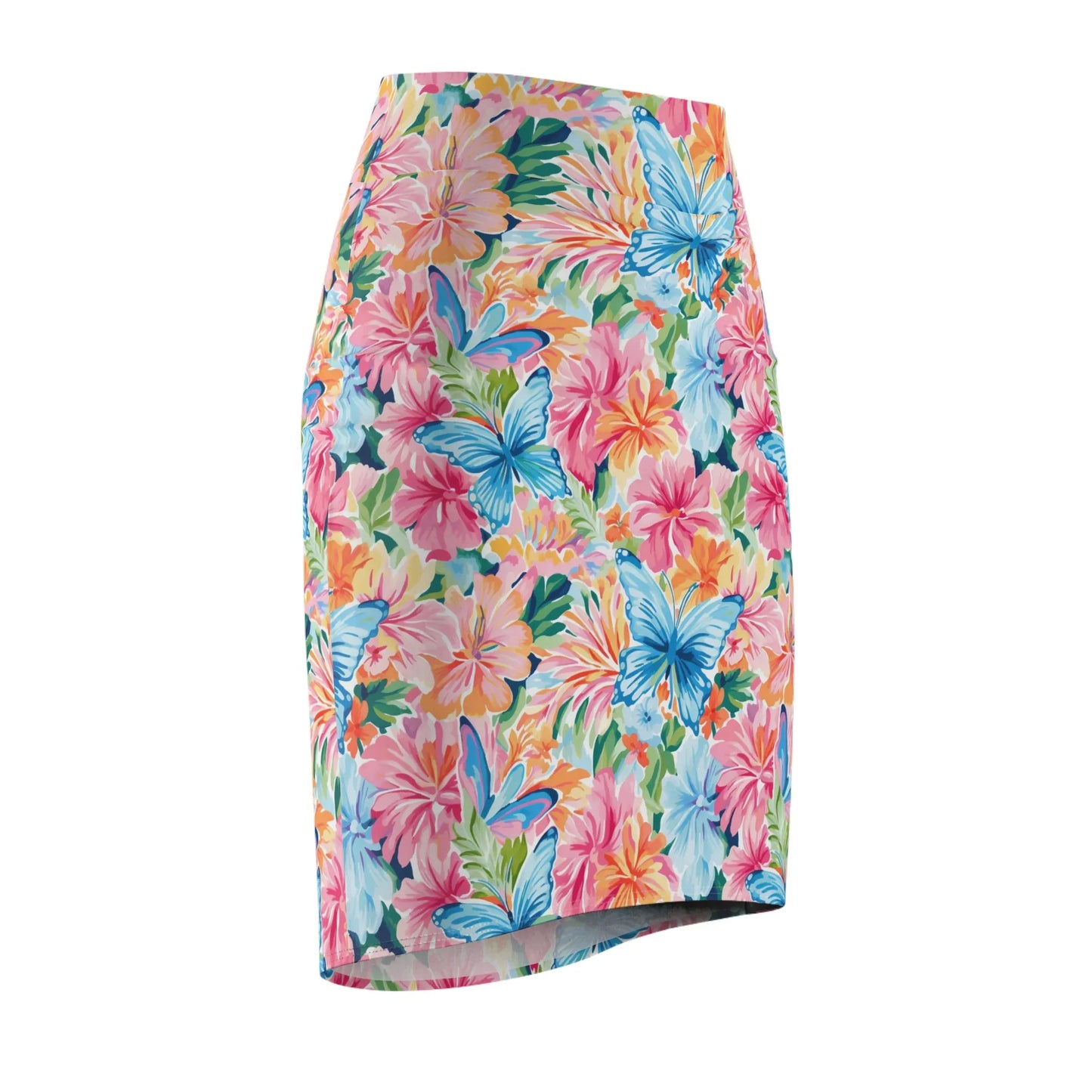 colorful-butterflies-v1-bleistiftrock-fur-damen-eleganter-mid-waist-rock-mit-stretch-komfort-bleistiftrock-jlr-design-6 - JLR Design