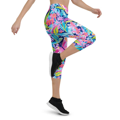 colorful-butterflies-v1-damen-capri-leggings-capri-leggings-jlr-design-10 - JLR Design