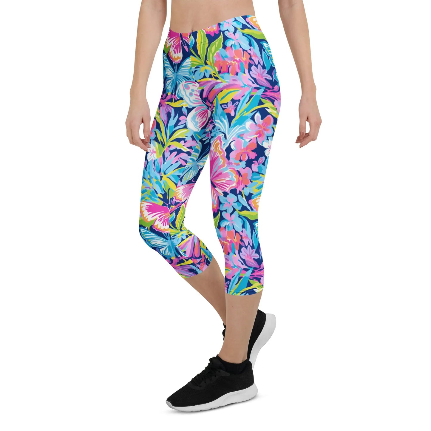 colorful-butterflies-v1-damen-capri-leggings-capri-leggings-jlr-design-11 - JLR Design