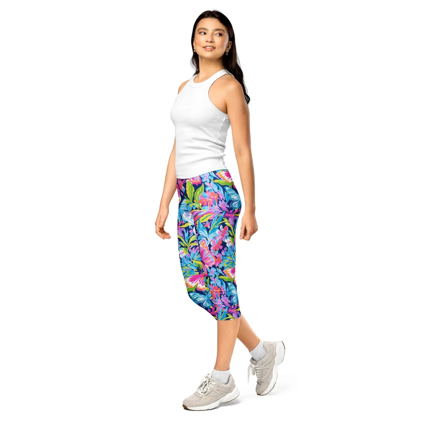 colorful-butterflies-v1-damen-capri-leggings-capri-leggings-jlr-design-3 - JLR Design