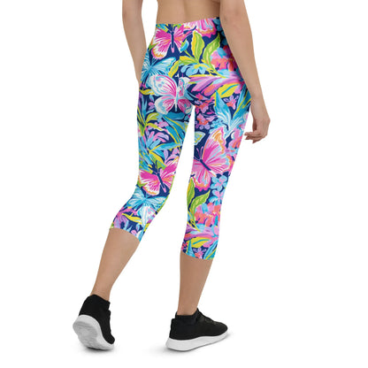 colorful-butterflies-v1-damen-capri-leggings-capri-leggings-jlr-design-8 - JLR Design