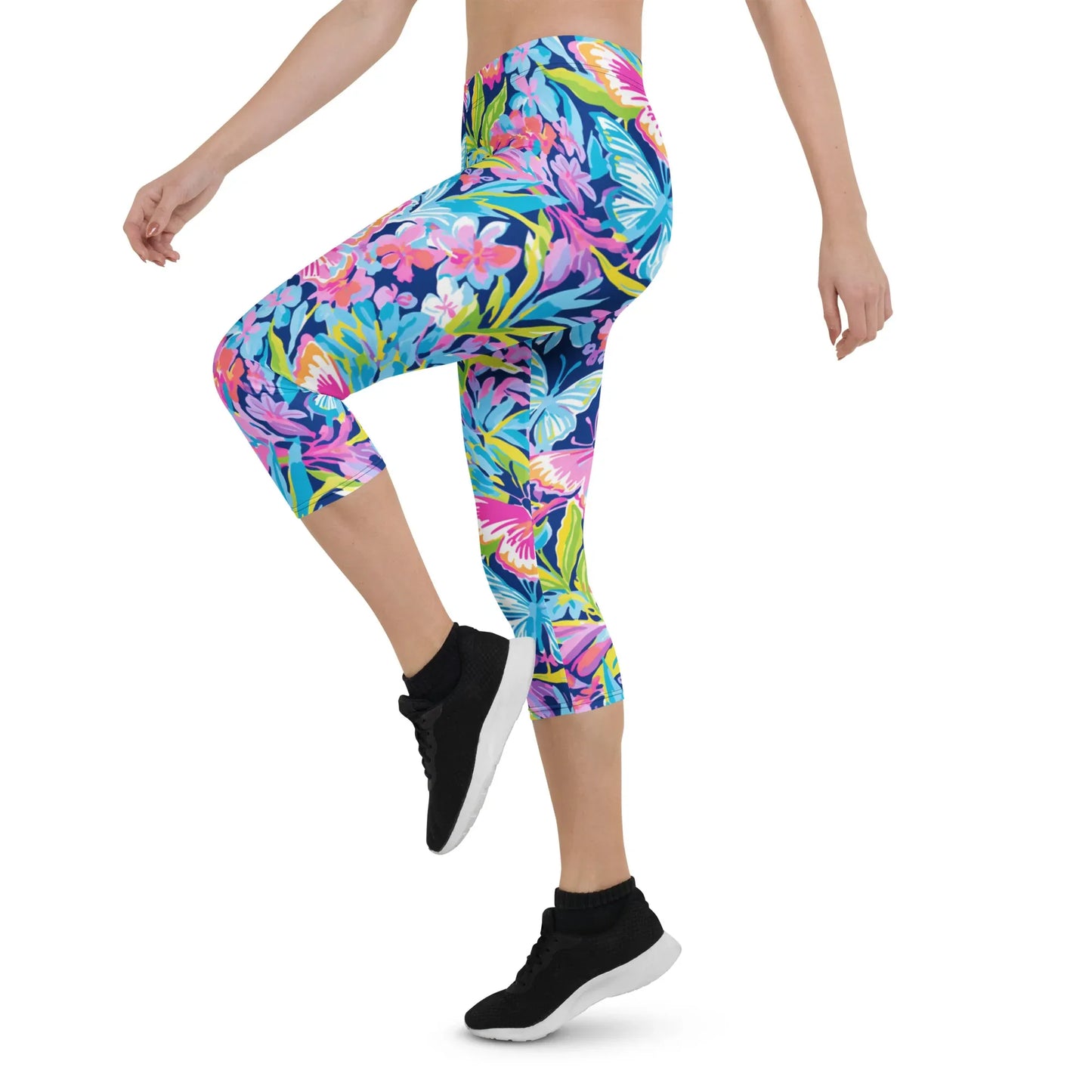 colorful-butterflies-v1-damen-capri-leggings-capri-leggings-jlr-design-9 - JLR Design