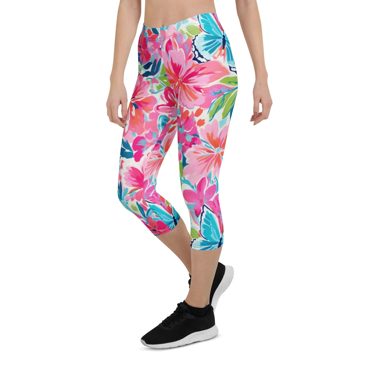 colorful-butterflies-v2-damen-capri-leggings-capri-leggings-jlr-design-11 - JLR Design