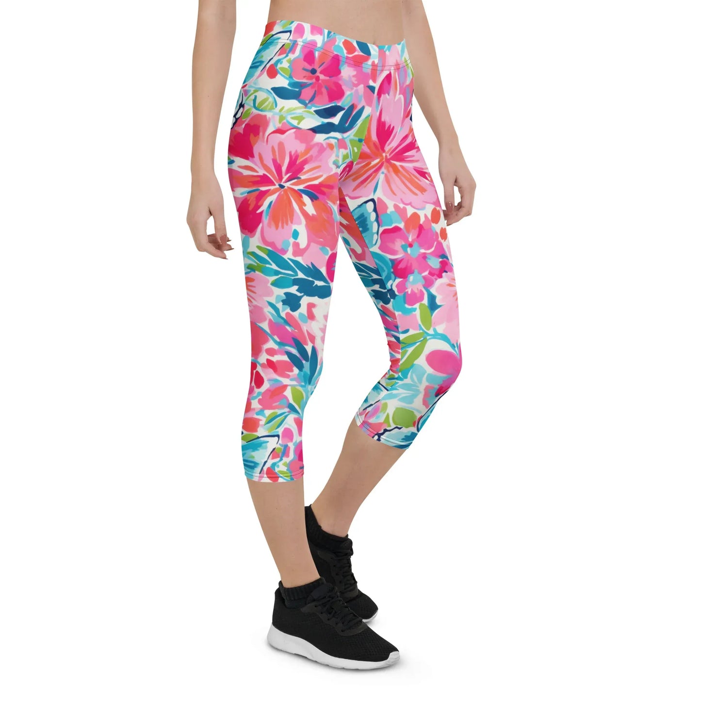 colorful-butterflies-v2-damen-capri-leggings-capri-leggings-jlr-design-12 - JLR Design