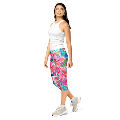 colorful-butterflies-v2-damen-capri-leggings-capri-leggings-jlr-design-3 - JLR Design