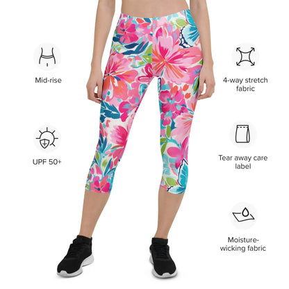 colorful-butterflies-v2-damen-capri-leggings-capri-leggings-jlr-design-6 - JLR Design