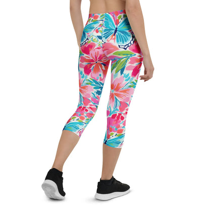 colorful-butterflies-v2-damen-capri-leggings-capri-leggings-jlr-design-8 - JLR Design