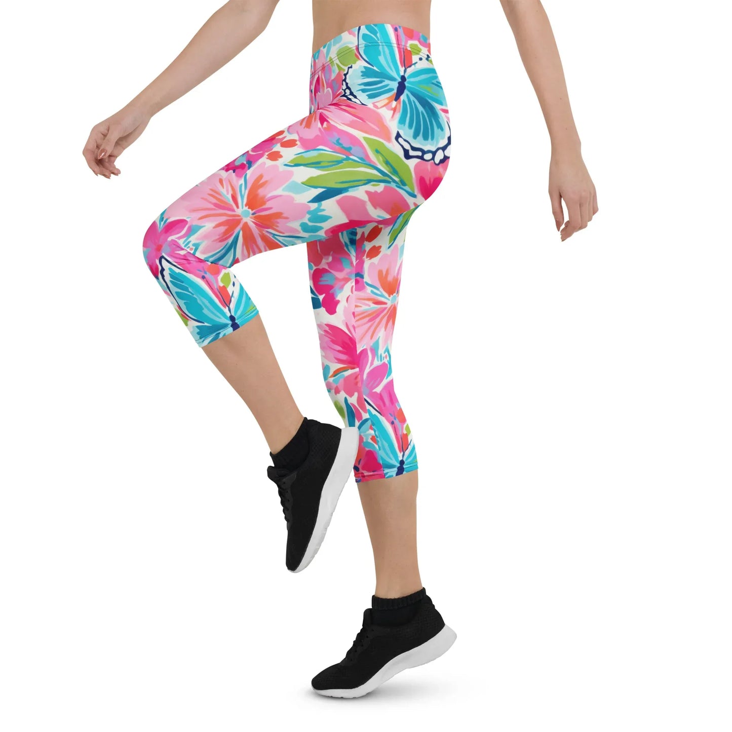 colorful-butterflies-v2-damen-capri-leggings-capri-leggings-jlr-design-9 - JLR Design