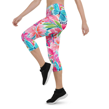 colorful-butterflies-v2-damen-capri-leggings-capri-leggings-jlr-design-9 - JLR Design