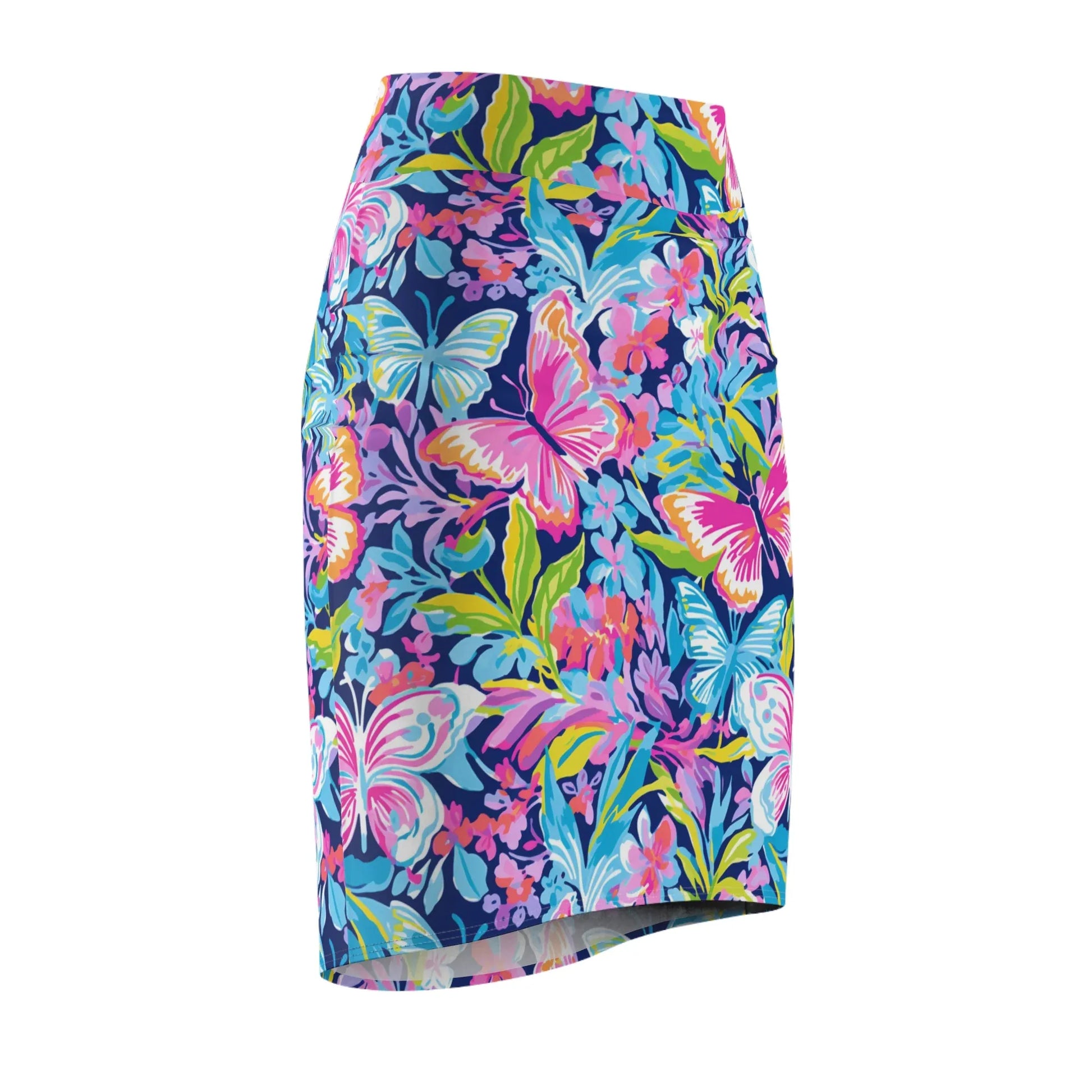 colorful-butterflies-v3-bleistiftrock-fur-damen-eleganter-mid-waist-rock-mit-stretch-komfort-bleistiftrock-jlr-design-6 - JLR Design