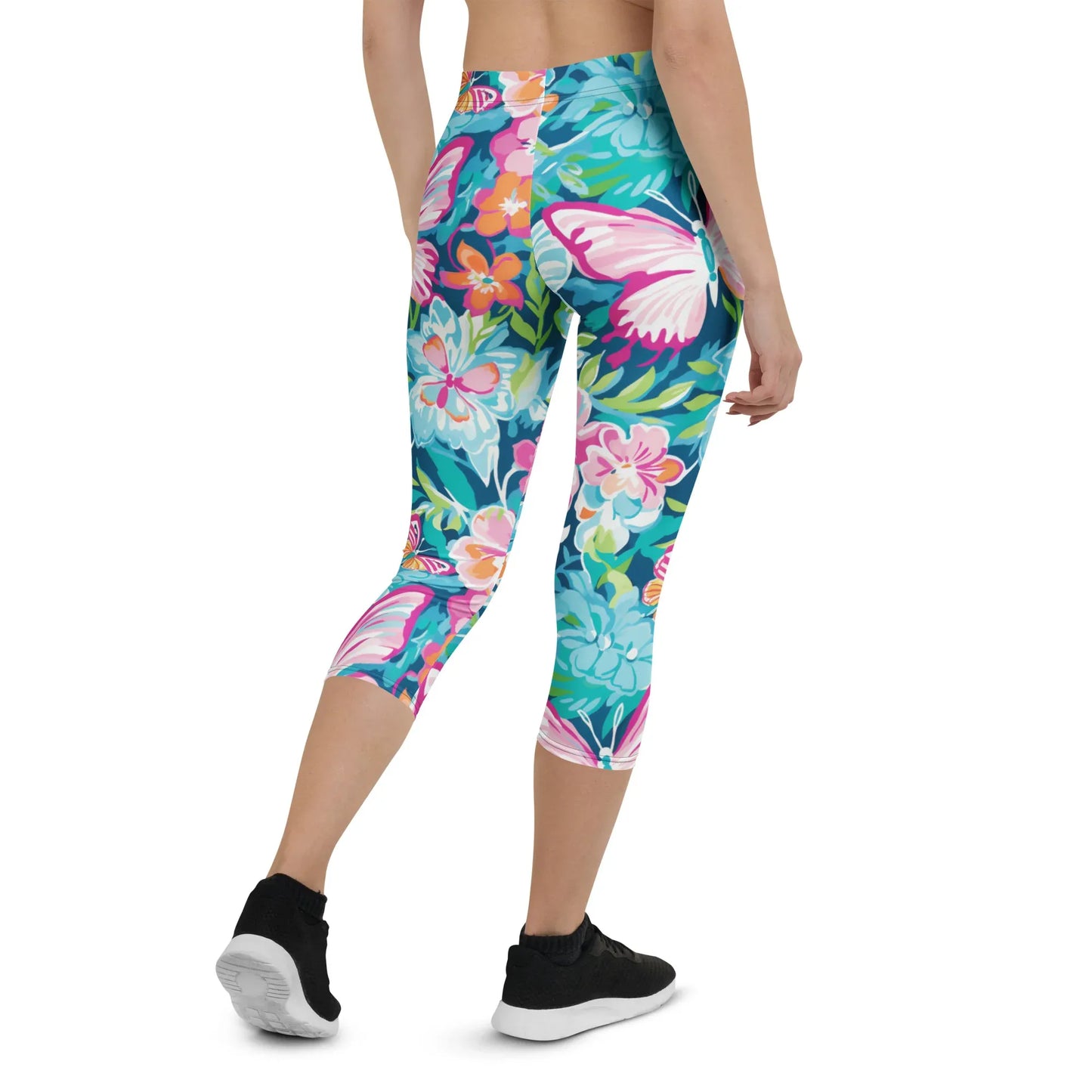 colorful-butterflies-v3-damen-capri-leggings-capri-leggings-jlr-design-8 - JLR Design