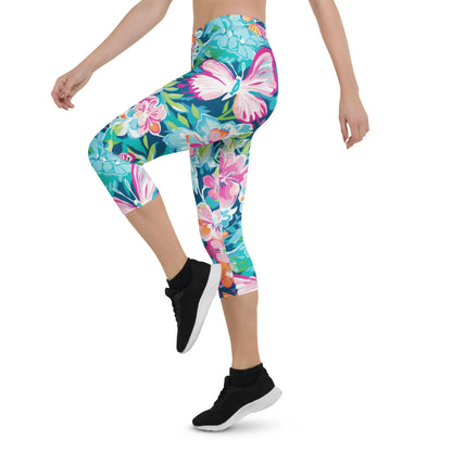 colorful-butterflies-v3-damen-capri-leggings-capri-leggings-jlr-design-9 - JLR Design