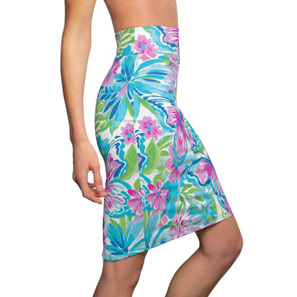 colorful-butterflies-v4-bleistiftrock-fur-damen-eleganter-mid-waist-rock-mit-stretch-komfort-bleistiftrock-jlr-design-3 - JLR Design