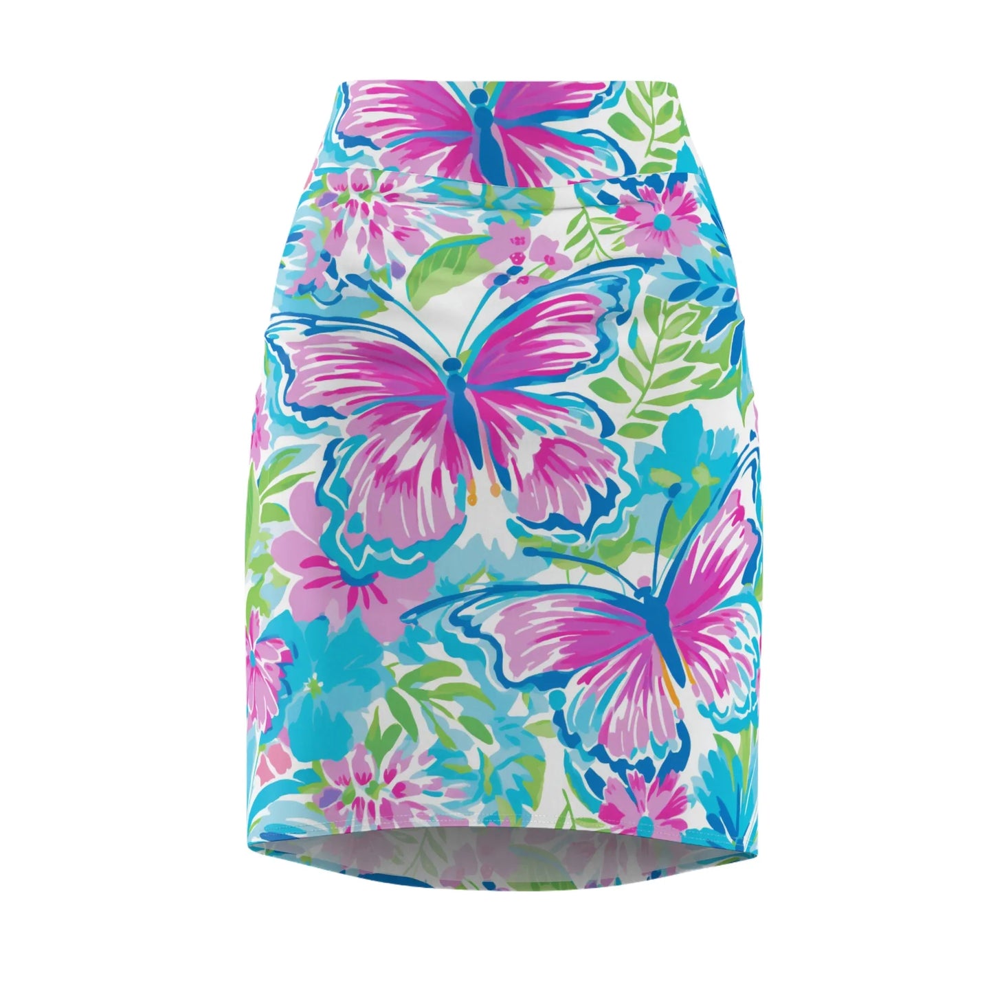 colorful-butterflies-v4-bleistiftrock-fur-damen-eleganter-mid-waist-rock-mit-stretch-komfort-bleistiftrock-jlr-design-4 - JLR Design