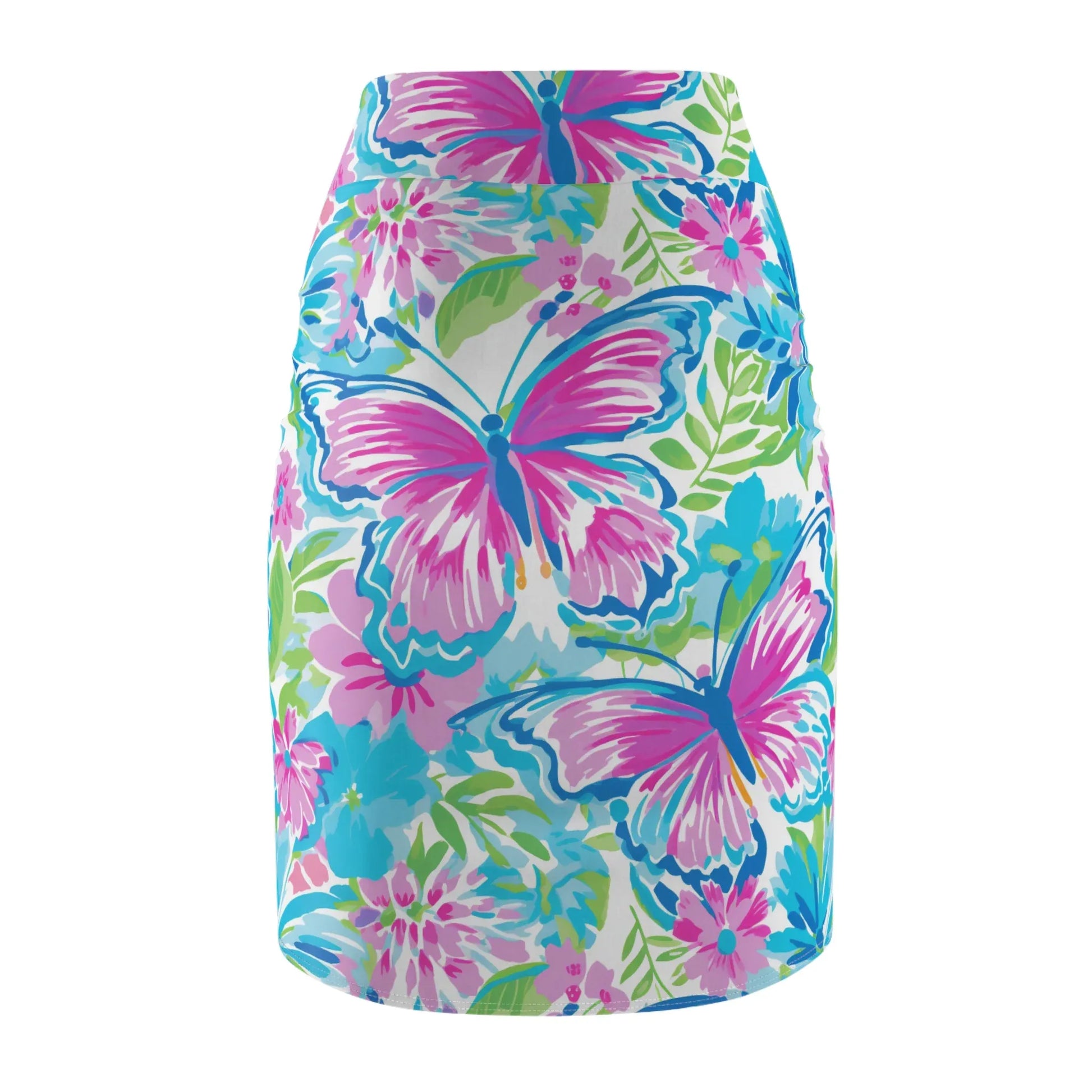 colorful-butterflies-v4-bleistiftrock-fur-damen-eleganter-mid-waist-rock-mit-stretch-komfort-bleistiftrock-jlr-design-5 - JLR Design