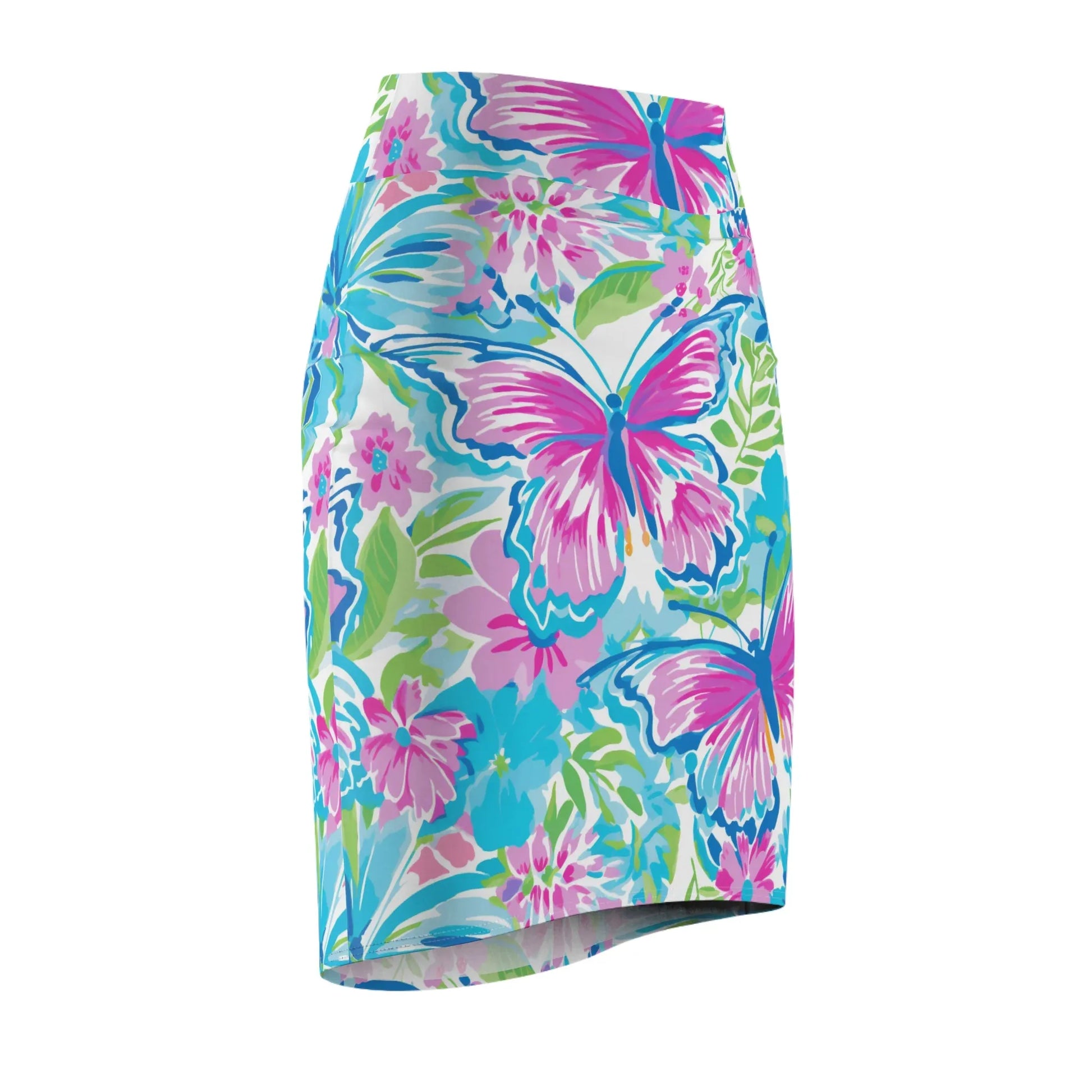 colorful-butterflies-v4-bleistiftrock-fur-damen-eleganter-mid-waist-rock-mit-stretch-komfort-bleistiftrock-jlr-design-6 - JLR Design