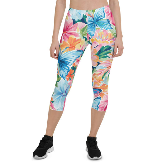 colorful-butterflies-v4-damen-capri-leggings-capri-leggings-jlr-design-1 - JLR Design