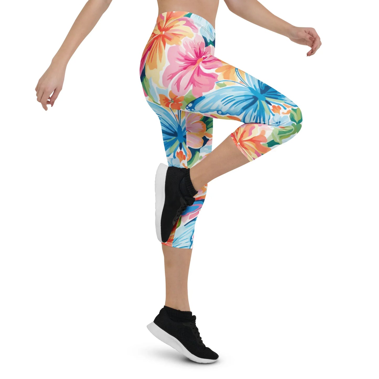 colorful-butterflies-v4-damen-capri-leggings-capri-leggings-jlr-design-10 - JLR Design