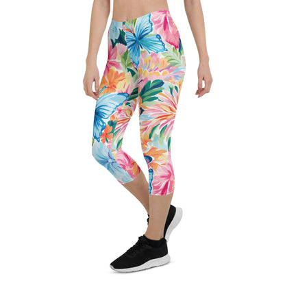 colorful-butterflies-v4-damen-capri-leggings-capri-leggings-jlr-design-11 - JLR Design