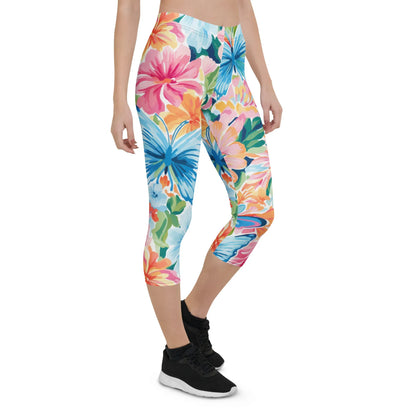 colorful-butterflies-v4-damen-capri-leggings-capri-leggings-jlr-design-12 - JLR Design