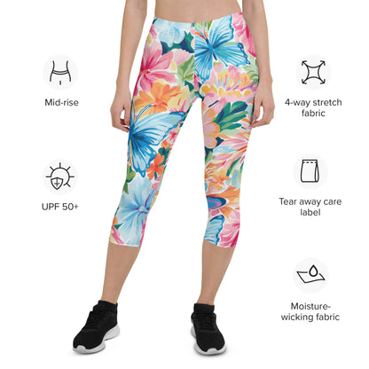 colorful-butterflies-v4-damen-capri-leggings-capri-leggings-jlr-design-6 - JLR Design