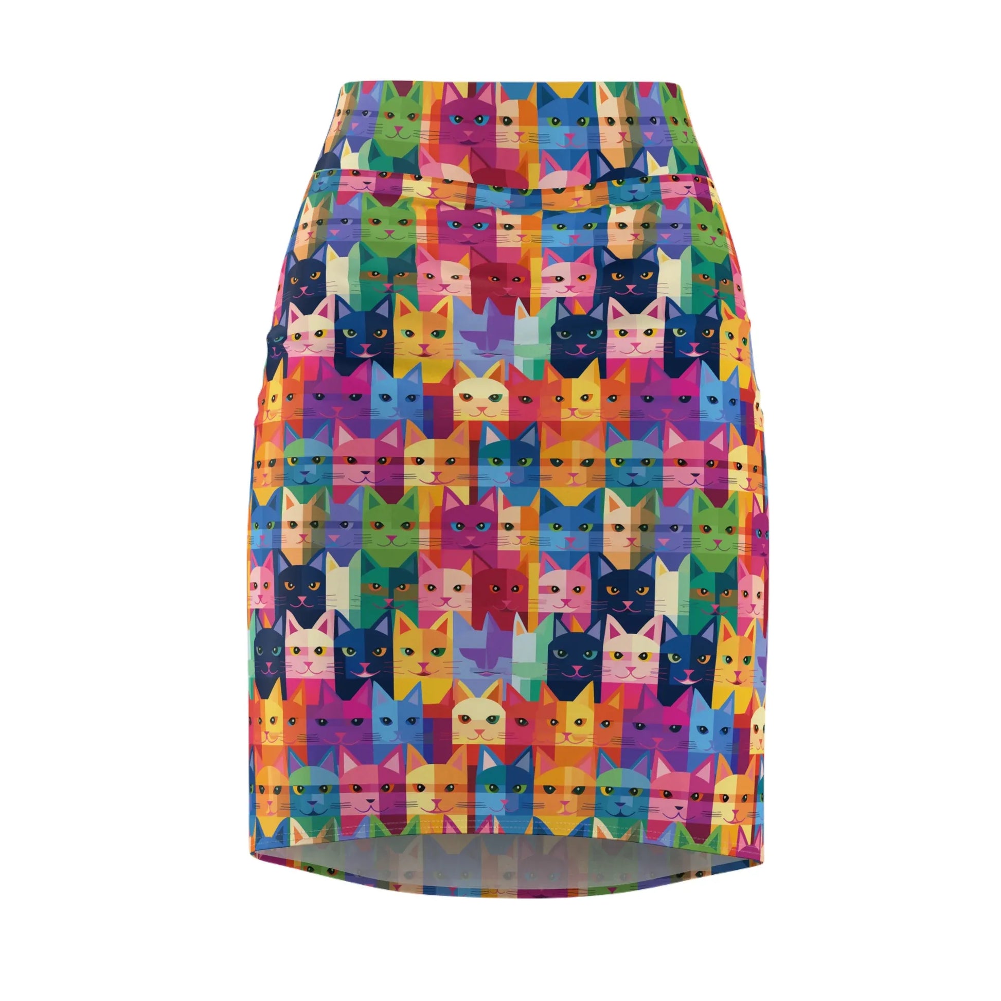 colorful-cat-v2-bleistiftrock-fur-damen-eleganter-mid-waist-rock-mit-stretch-komfort-bleistiftrock-jlr-design-4 - JLR Design