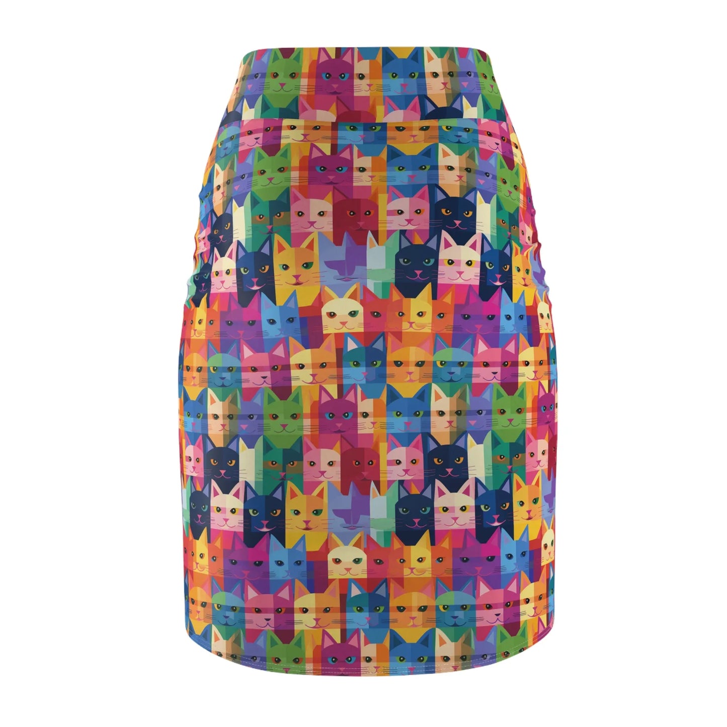 colorful-cat-v2-bleistiftrock-fur-damen-eleganter-mid-waist-rock-mit-stretch-komfort-bleistiftrock-jlr-design-5 - JLR Design