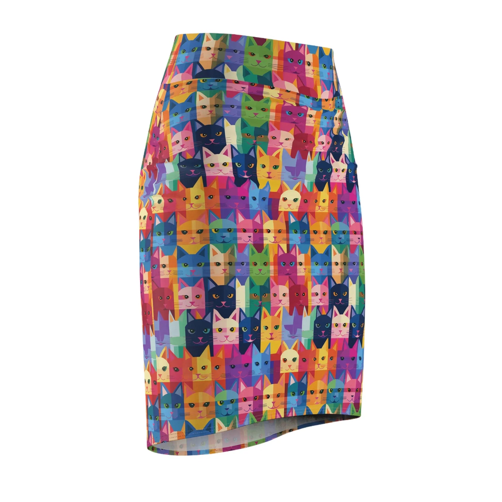 colorful-cat-v2-bleistiftrock-fur-damen-eleganter-mid-waist-rock-mit-stretch-komfort-bleistiftrock-jlr-design-6 - JLR Design