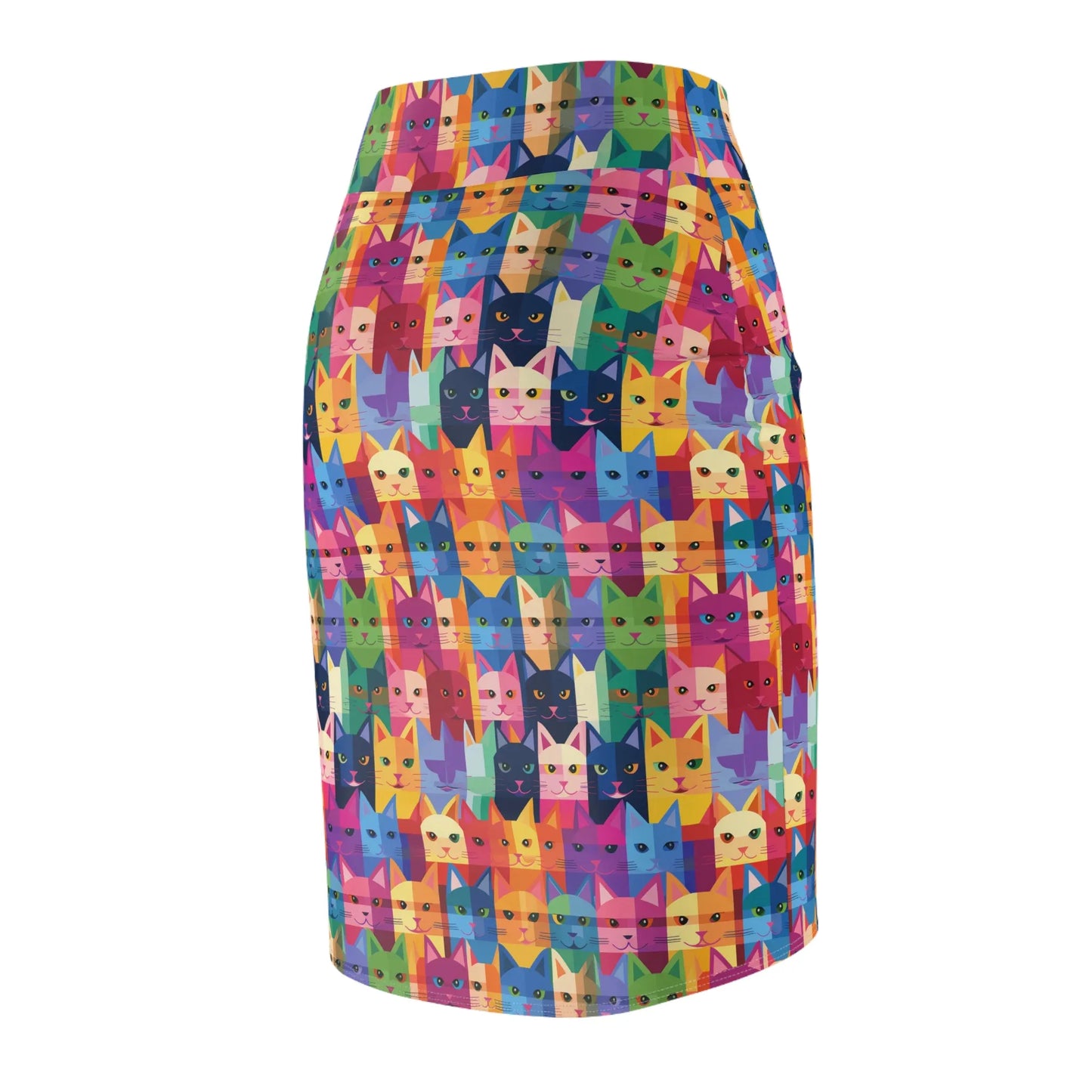 colorful-cat-v2-bleistiftrock-fur-damen-eleganter-mid-waist-rock-mit-stretch-komfort-bleistiftrock-jlr-design-7 - JLR Design