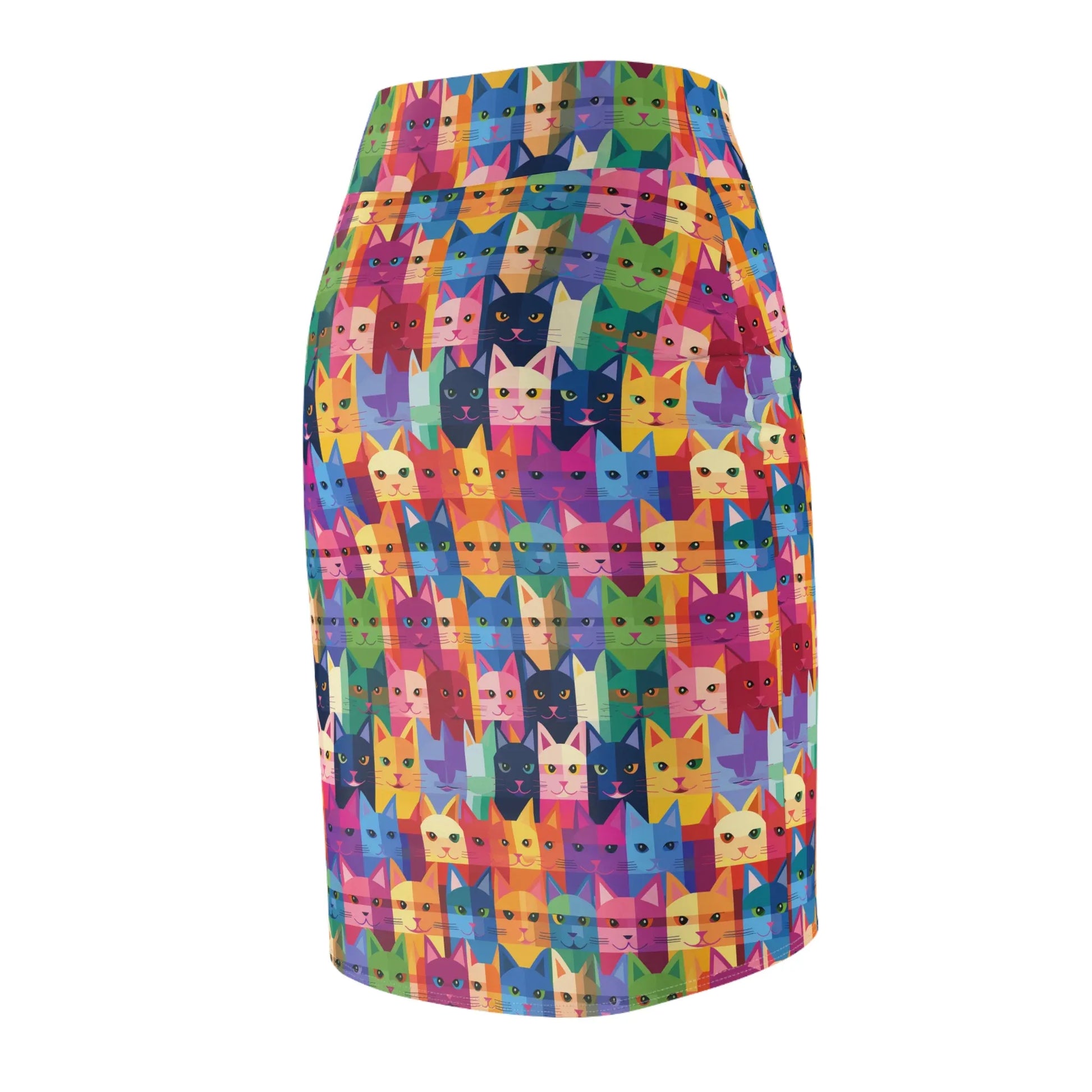 colorful-cat-v2-bleistiftrock-fur-damen-eleganter-mid-waist-rock-mit-stretch-komfort-bleistiftrock-jlr-design-7 - JLR Design