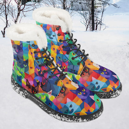 colorful-cats-faux-fur-leder-boots-boots-jlr-design-1 - JLR Design