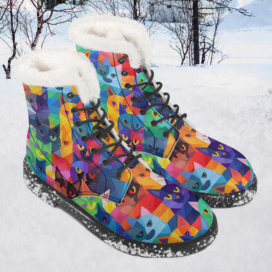 colorful-cats-faux-fur-leder-boots-boots-jlr-design-1 - JLR Design