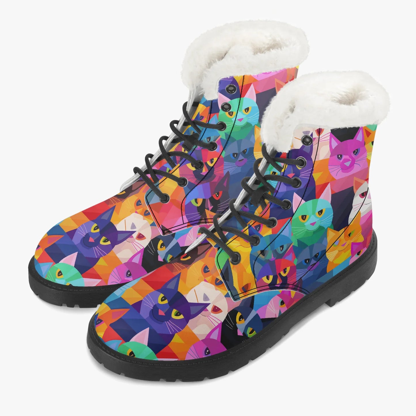 colorful-cats-faux-fur-leder-boots-boots-jlr-design-3 - JLR Design