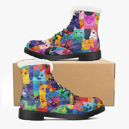 colorful-cats-faux-fur-leder-boots-boots-jlr-design-6 - JLR Design