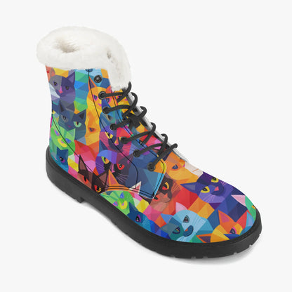 colorful-cats-faux-fur-leder-boots-boots-jlr-design-8 - JLR Design