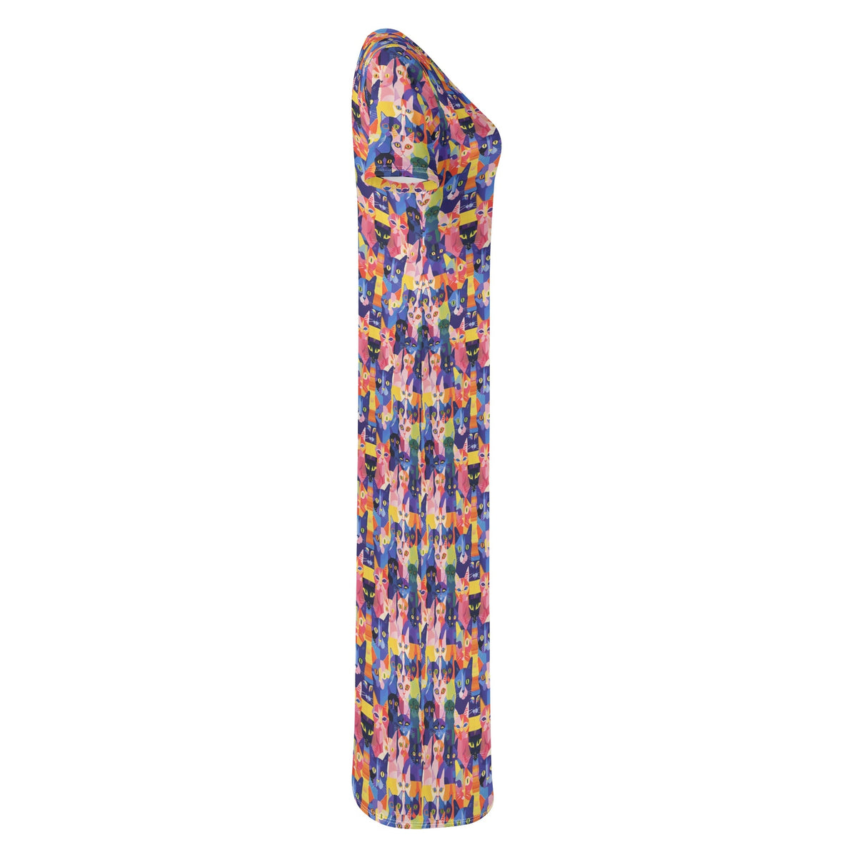 colorful-cats-v5-bodycon-maxi-dress-long-dress-jlr-design-jlr-design-de-5 - JLR Design