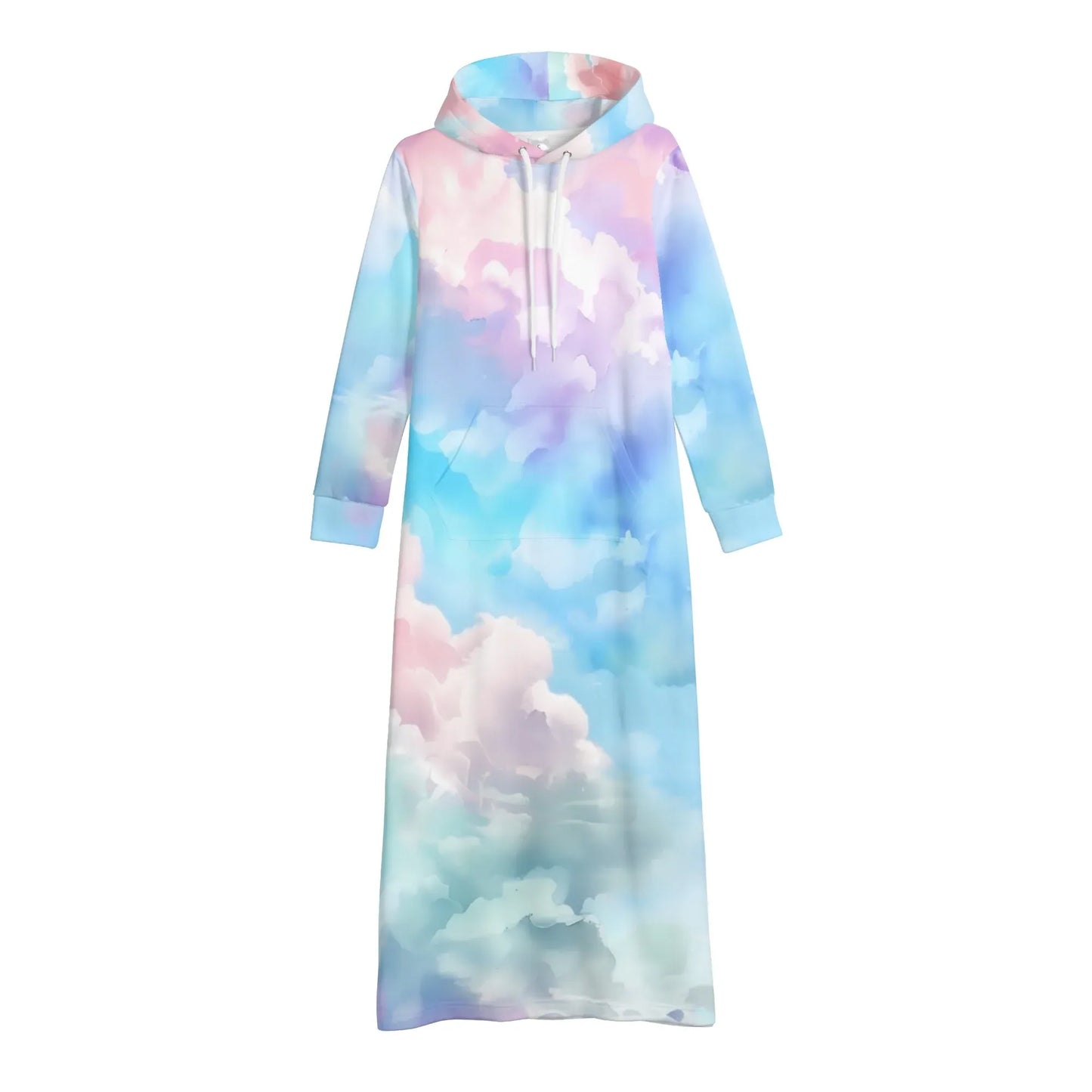 colorful-clouds-damen-maxi-hoodiekleid-knochellanges-kapuzenkleid-aus-weich-angerautem-fleece-hoodiekleid-jlr-design-4 - JLR Design