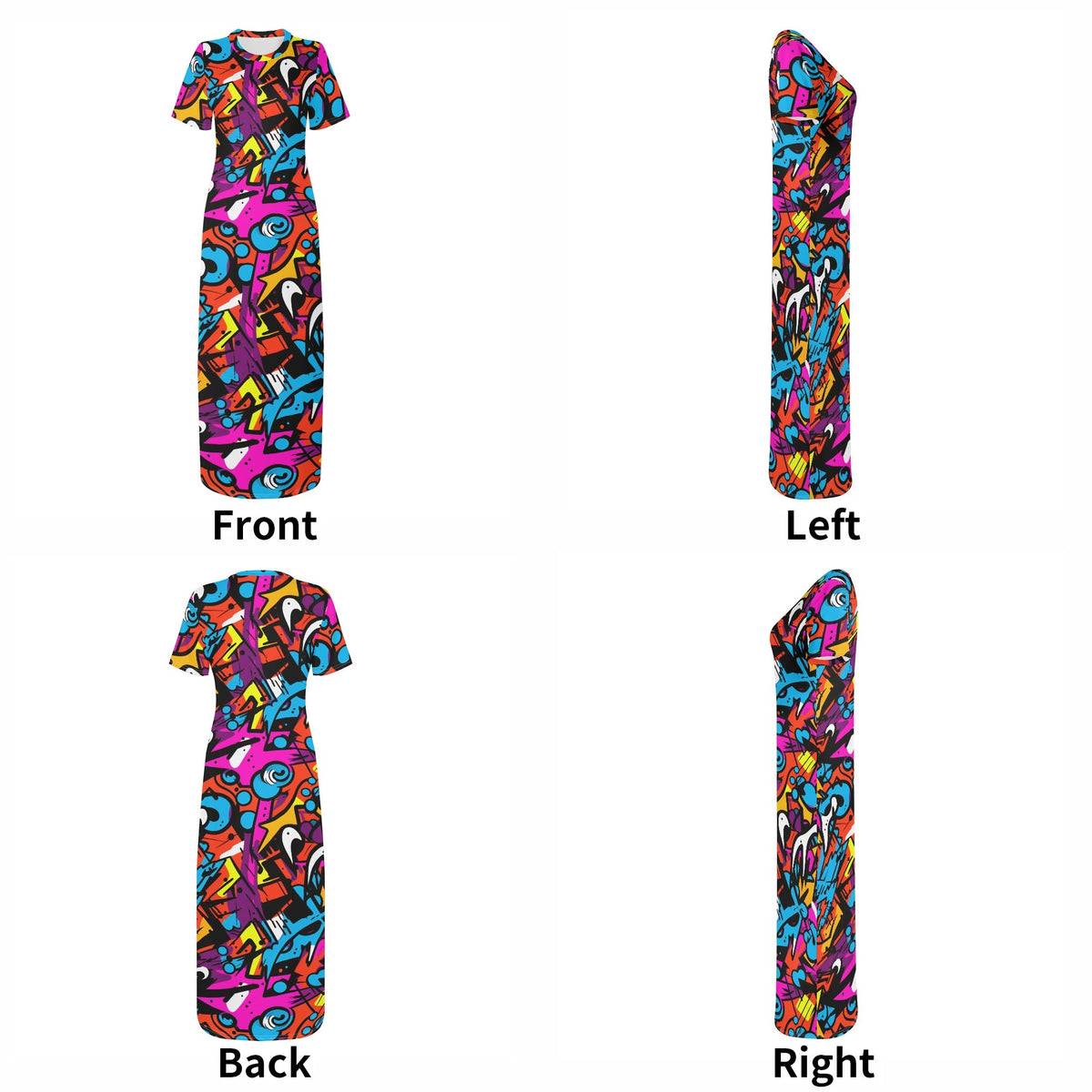 colorful-graffiti-pop-art-v1-bodycon-maxi-dress-long-dress-jlr-design-jlr-design-de-7 - JLR Design