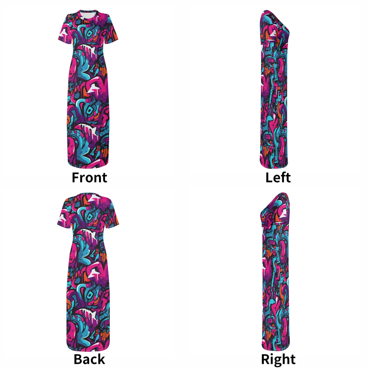 colorful-graffiti-pop-art-v3-bodycon-maxi-dress-jlr-design-jlr-design-de-7 - JLR Design