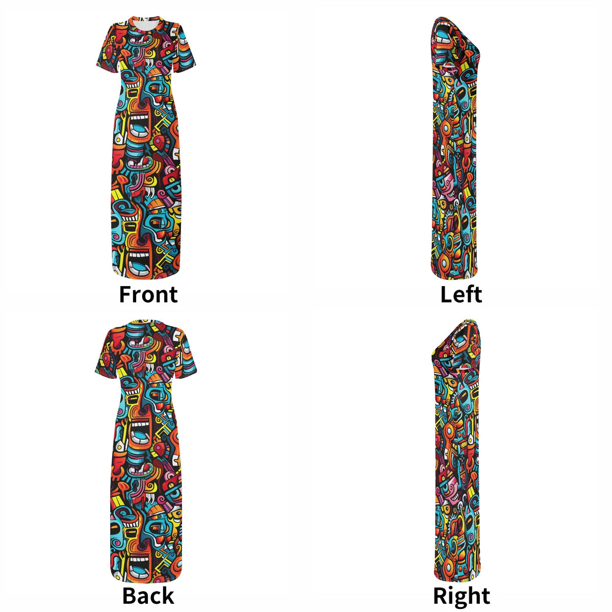 colorful-graffiti-pop-art-v5-bodycon-maxi-dress-long-dress-jlr-design-jlr-design-de-7 - JLR Design