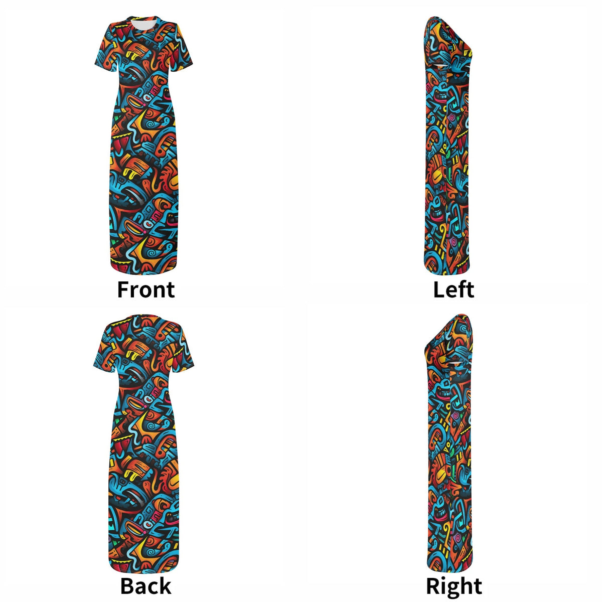 colorful-graffiti-pop-art-v6-bodycon-maxi-dress-long-dress-jlr-design-jlr-design-de-7 - JLR Design