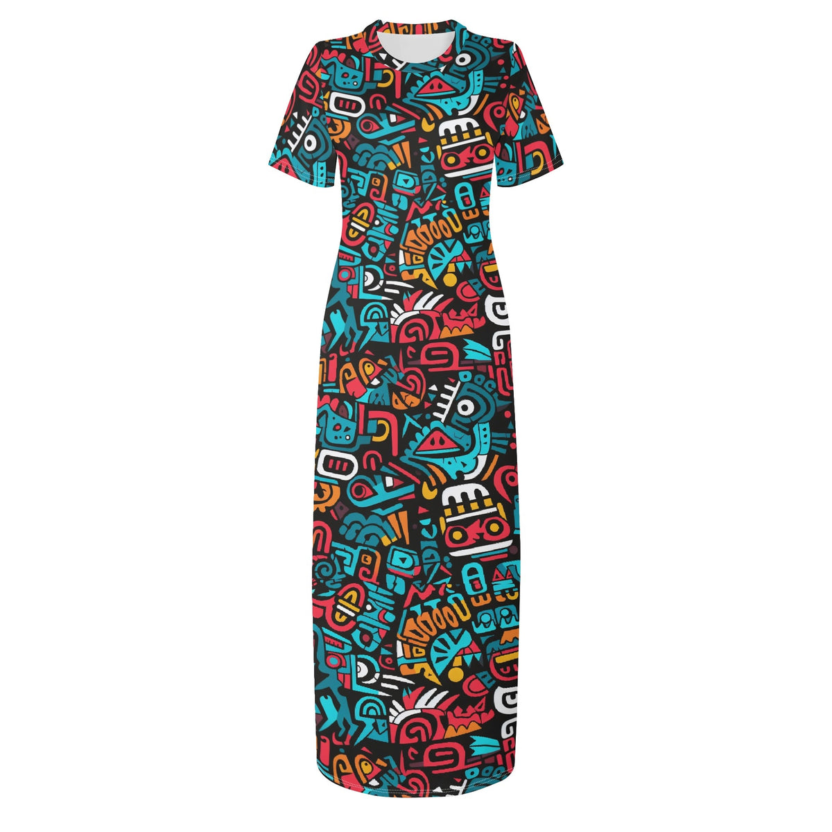 colorful-graffiti-pop-art-v8-bodycon-maxi-dress-long-dress-jlr-design-jlr-design-de-3 - JLR Design