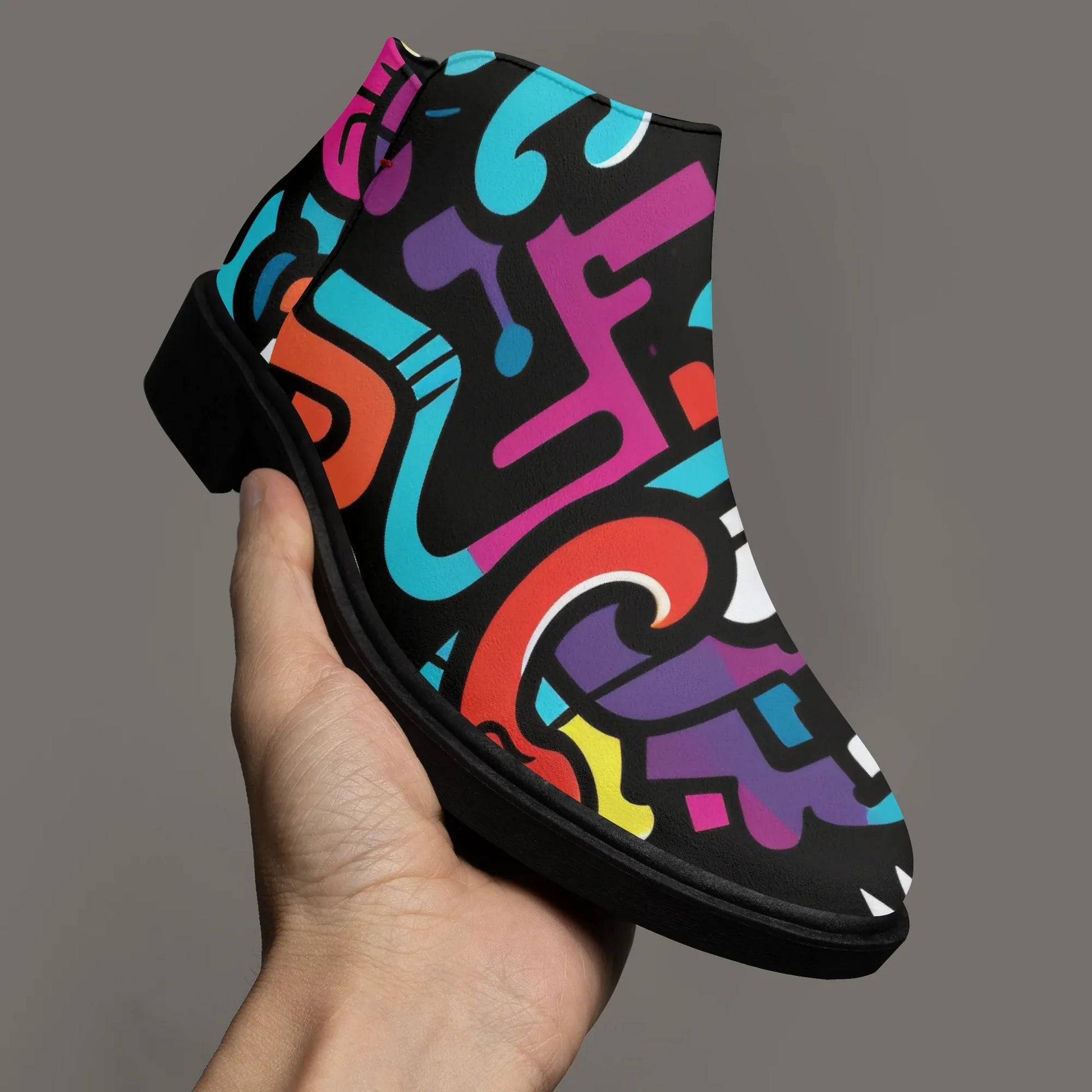 colorful-graffiti-v1-elegante-reissverschluss-stiefeletten-stiefeletten-jlr-design-3 - JLR Design