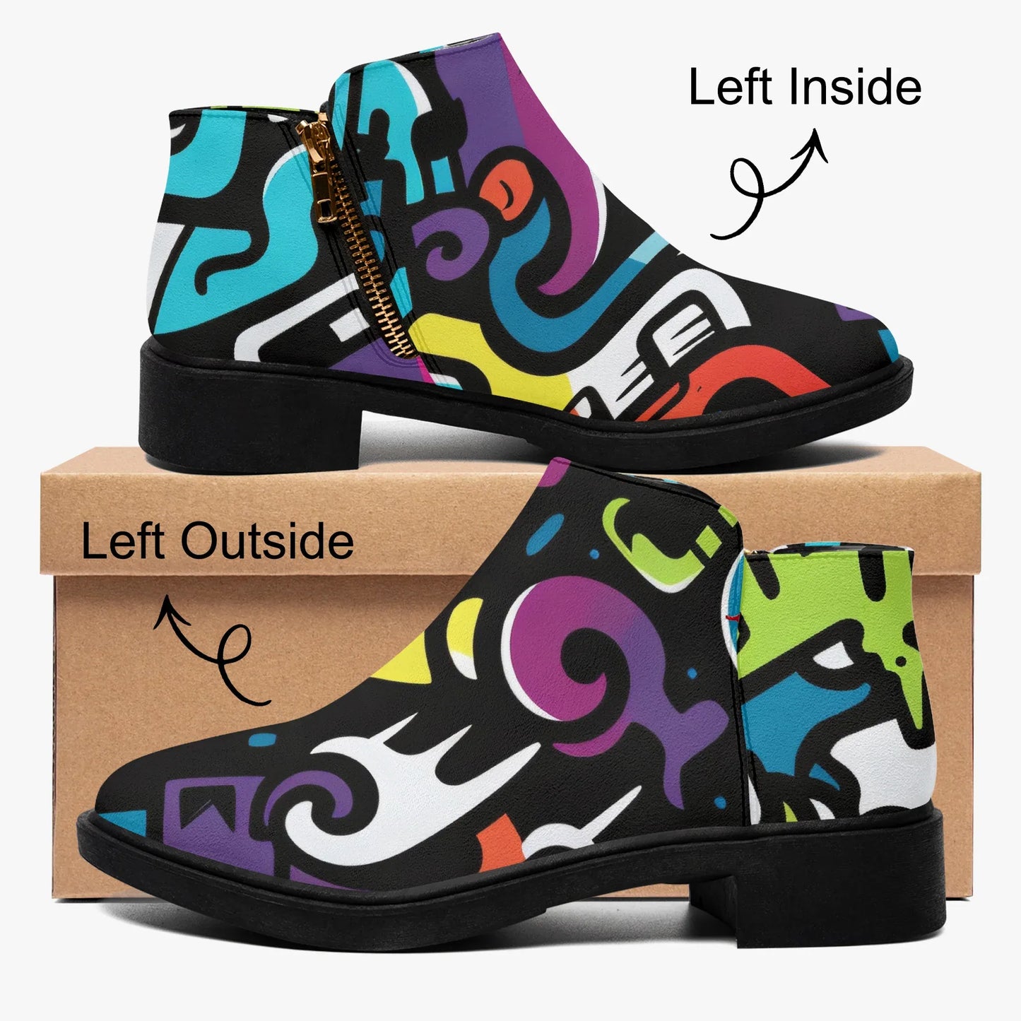 colorful-graffiti-v1-elegante-reissverschluss-stiefeletten-stiefeletten-jlr-design-4 - JLR Design