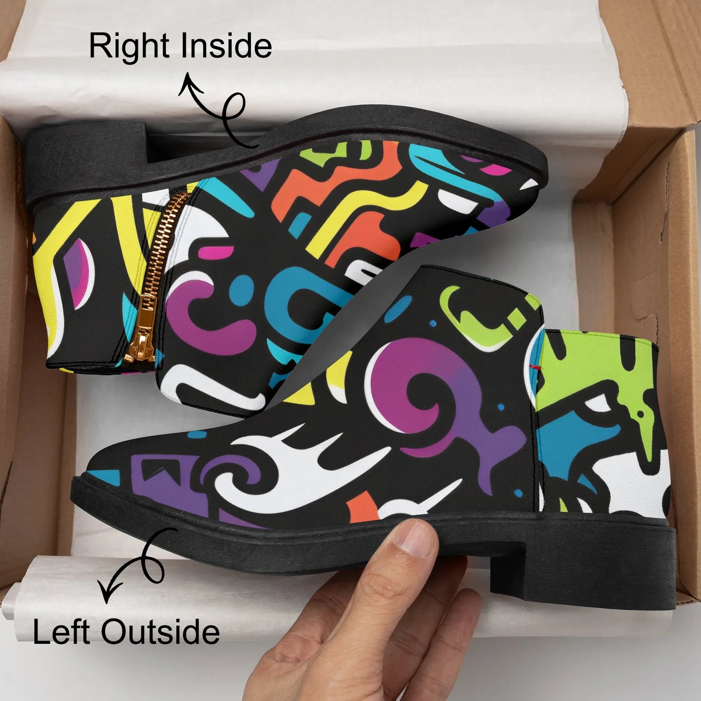 colorful-graffiti-v1-elegante-reissverschluss-stiefeletten-stiefeletten-jlr-design-8 - JLR Design