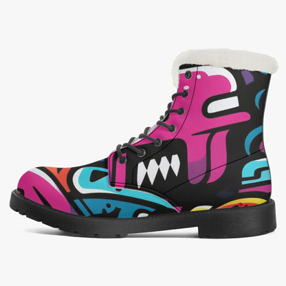 colorful-graffiti-v1-faux-fur-leder-boots-boots-jlr-design-4 - JLR Design