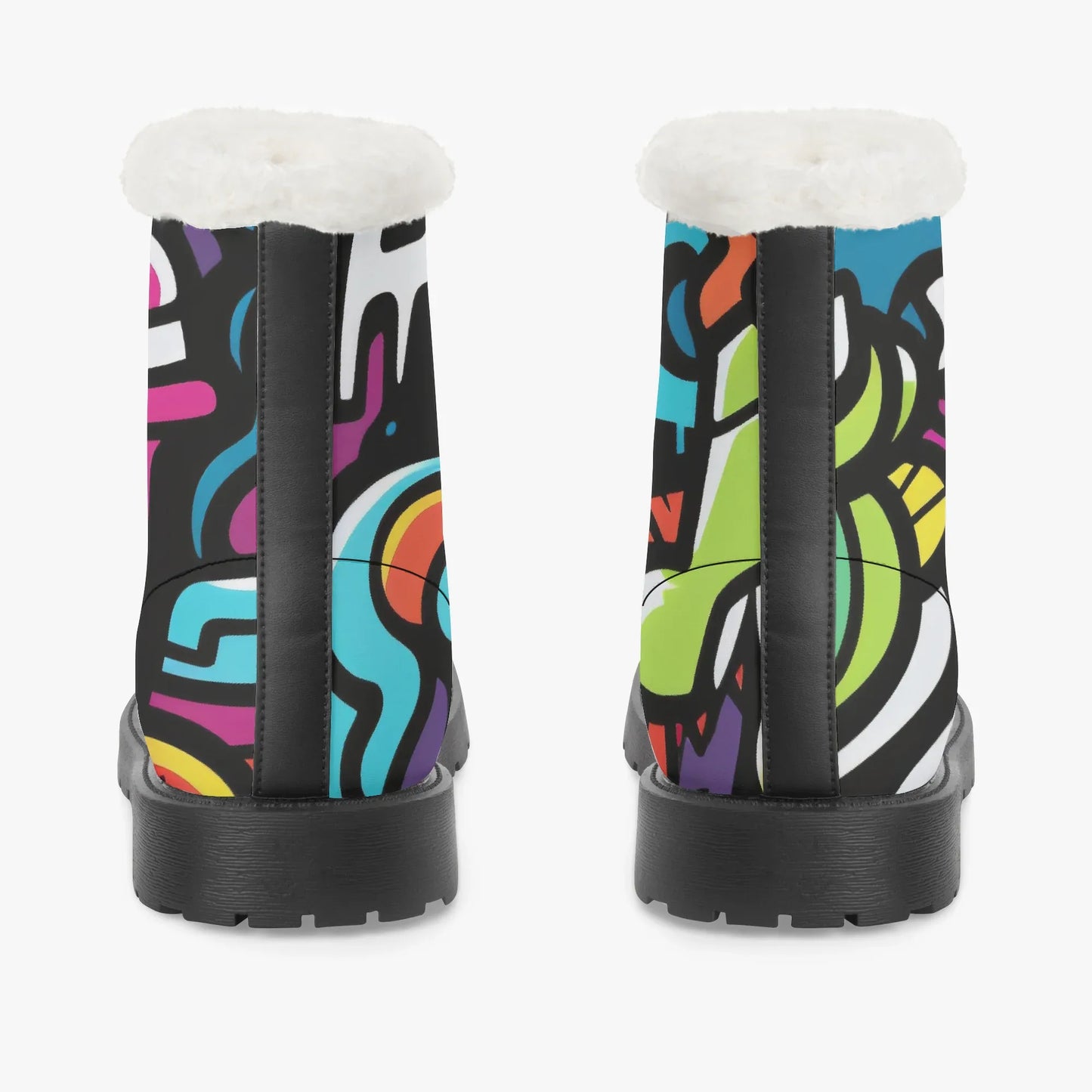 colorful-graffiti-v1-faux-fur-leder-boots-boots-jlr-design-6 - JLR Design